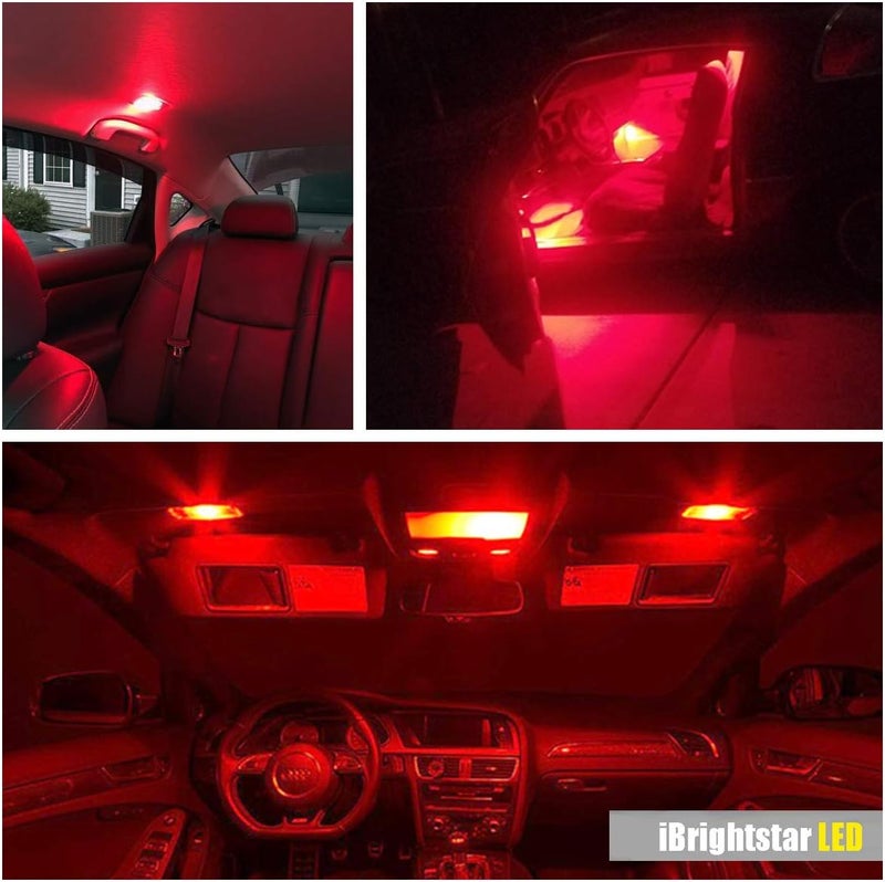 iBrightstar Extremely Bright Wedge T10 168 194 LED Bulbs for Car Interior Dome Map Door Courtesy License Plate Lights, Red - Image 5